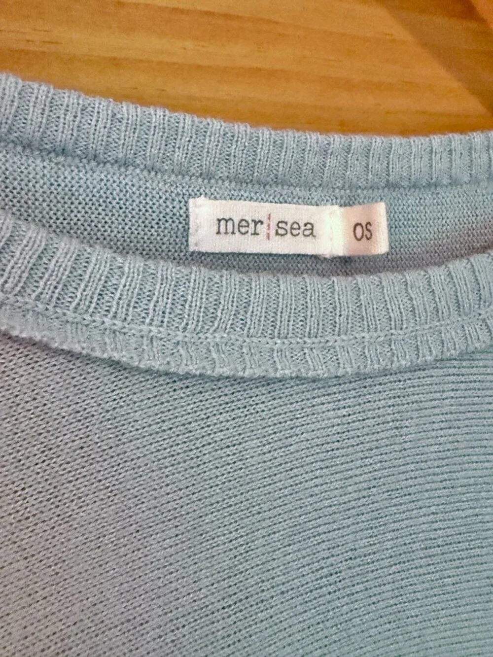 MERSEA Catalina Sky Blue Crewneck Relaxed Fit Coastal Dolman Sweater One Size